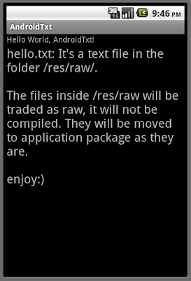 Display text file in /res/raw