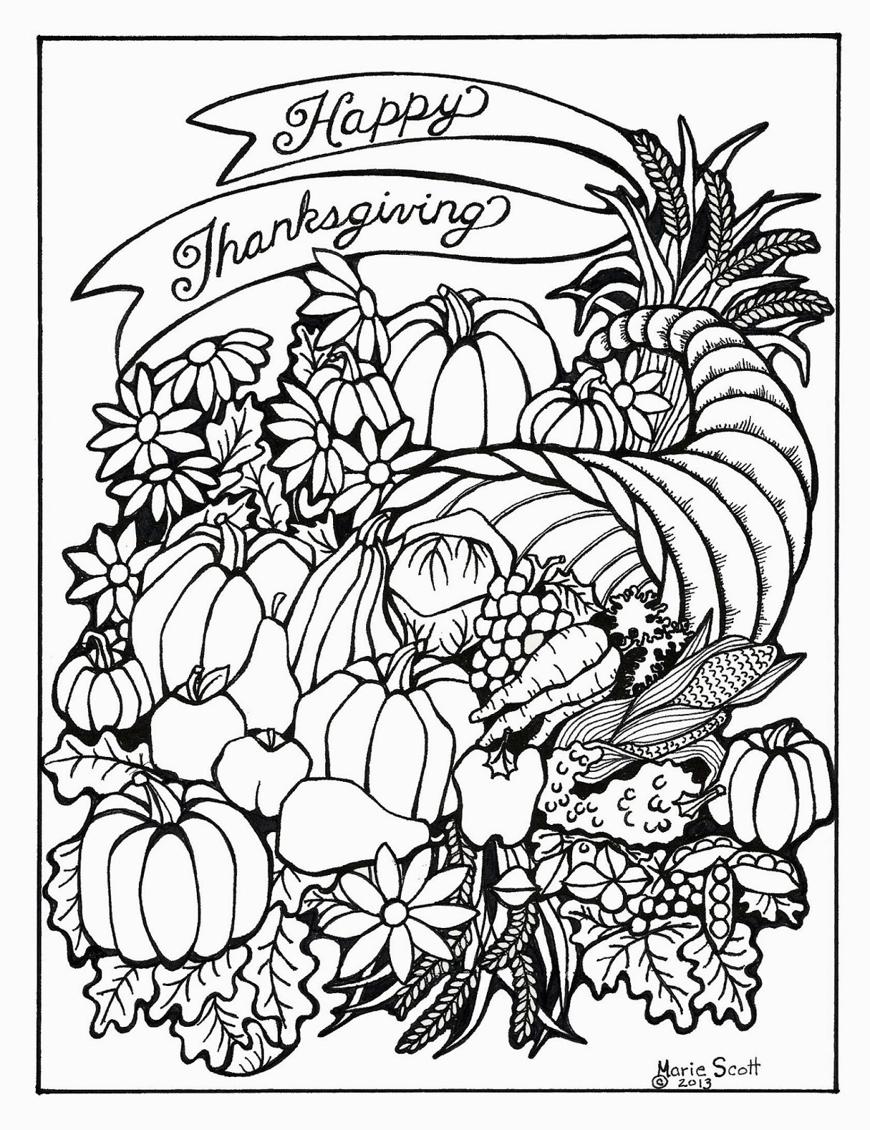 Download Serendipity Hollow: Thanksgiving Coloring Book Pages