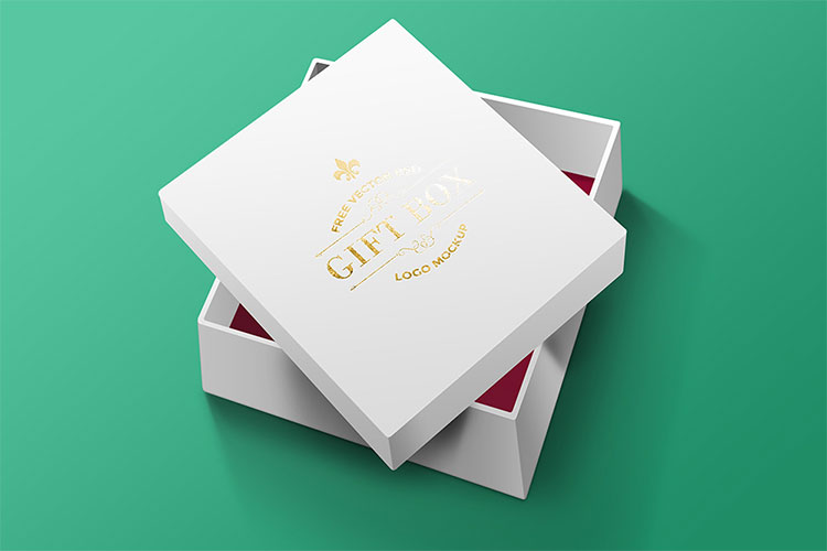 Realistic Free PSD Gift Box Mockup