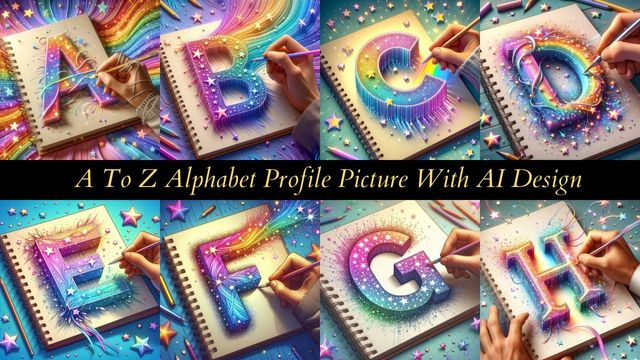 A To Z Alphabet Profile Picture With AI Design