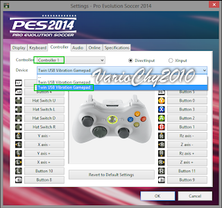 Cara Setting Controller PES 2014