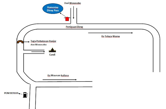 peta lokasi homestay dieng pass