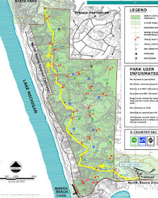 North Ottawa Dunes route map