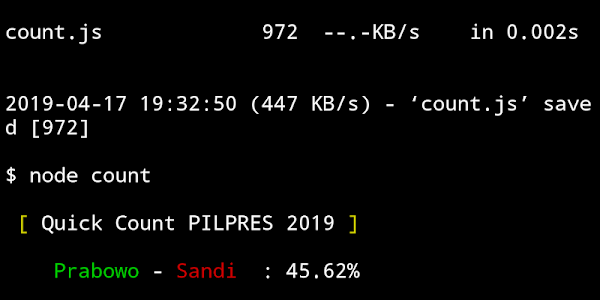 Melihat Quick Count Pilpres Secara Live Di Termux