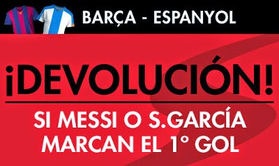 sportium bono 25 euros devolucion Barcelona vs Espanyol 7 diciembre