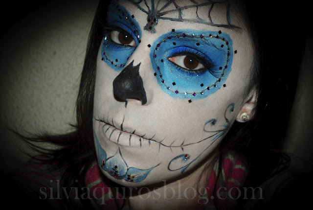 Maquillaje Halloween 15: Calavera Mexicana, Halloween Make-up 15: Mexican Skull, efectos especiales, special effects, Silvia Quirós