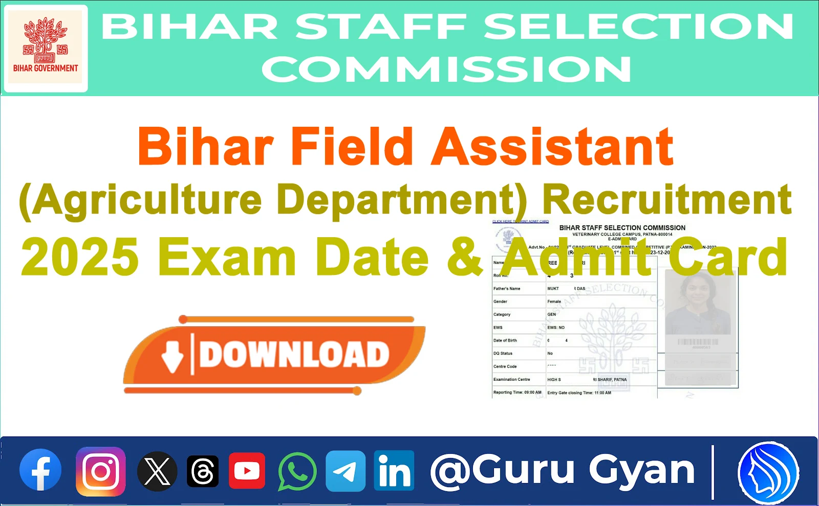 BSSC Field Assistant Exam Date 2025
