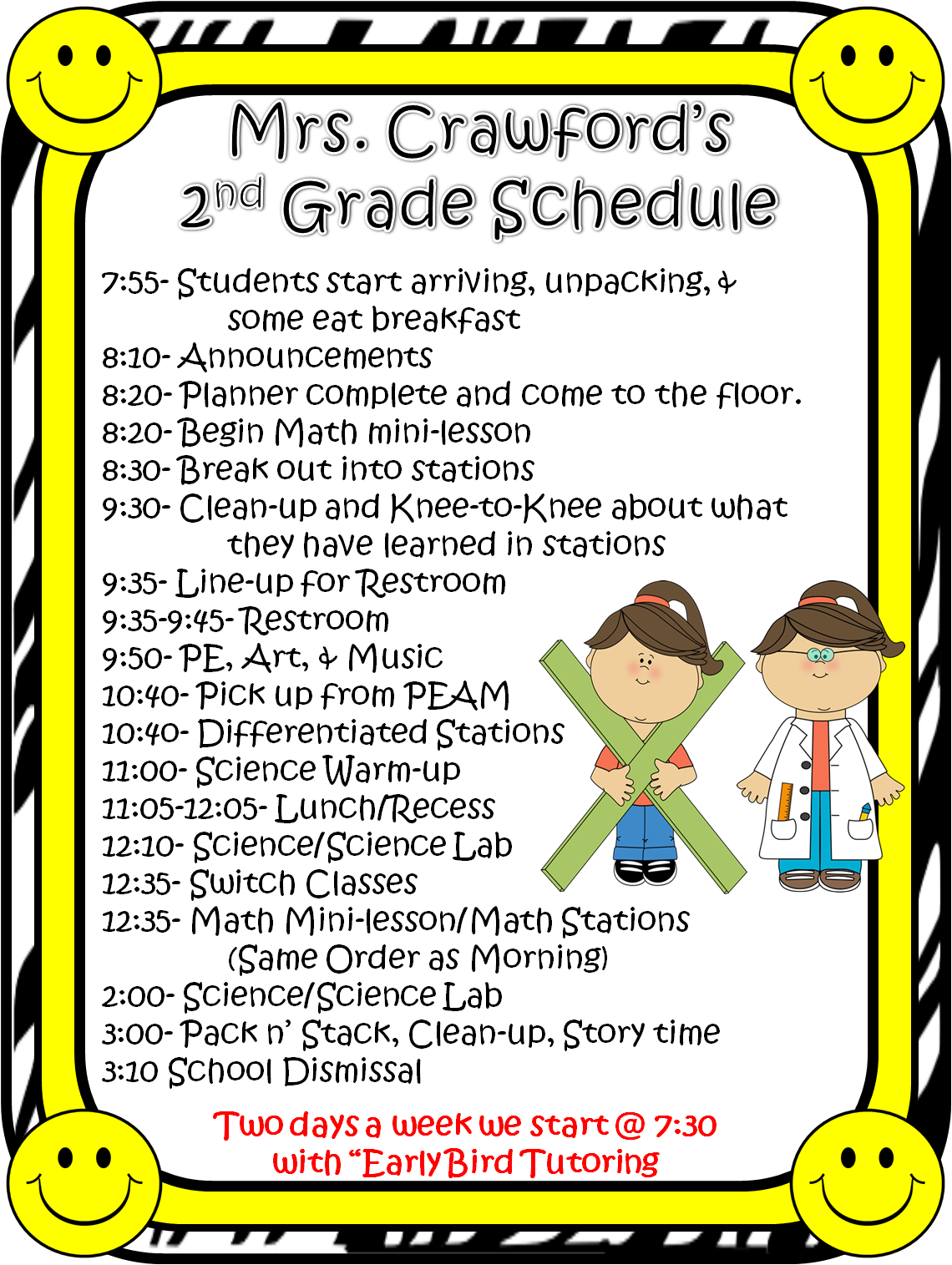 My Schedule for Second Grade