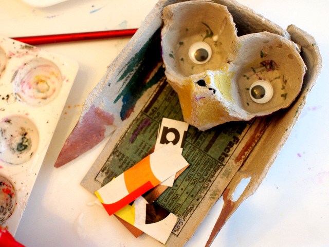 Egg Carton Owl Craft for Kids- Great Recycled Art project for kids of all age