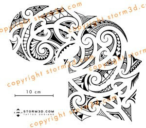 chest tattoo shoulder piece in maori style