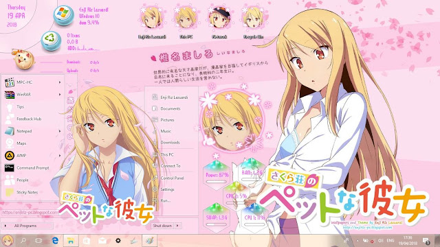 Sakurasou no Pet na Kanojo Theme Win 10 Ver. 1809 by Enji Riz Lazuardi