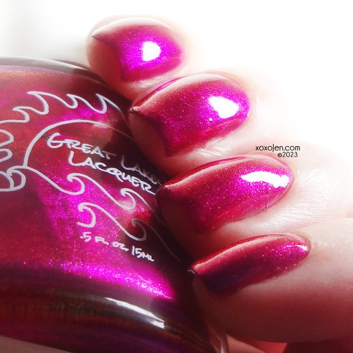 xoxoJen's swatch of Great Lakes Lacquer Melting Fuchsia