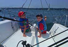 J/70 sailors- manning the afterburners on a J/70!