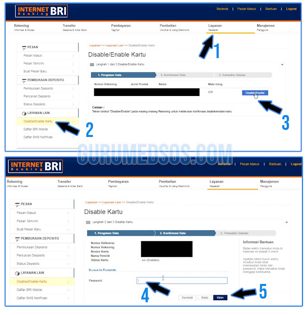 Cara Blokir Kartu ATM BRI Lewat Internet Banking BRI