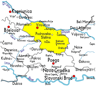 Virovitica Karta Regionalni Grad Pokrajine