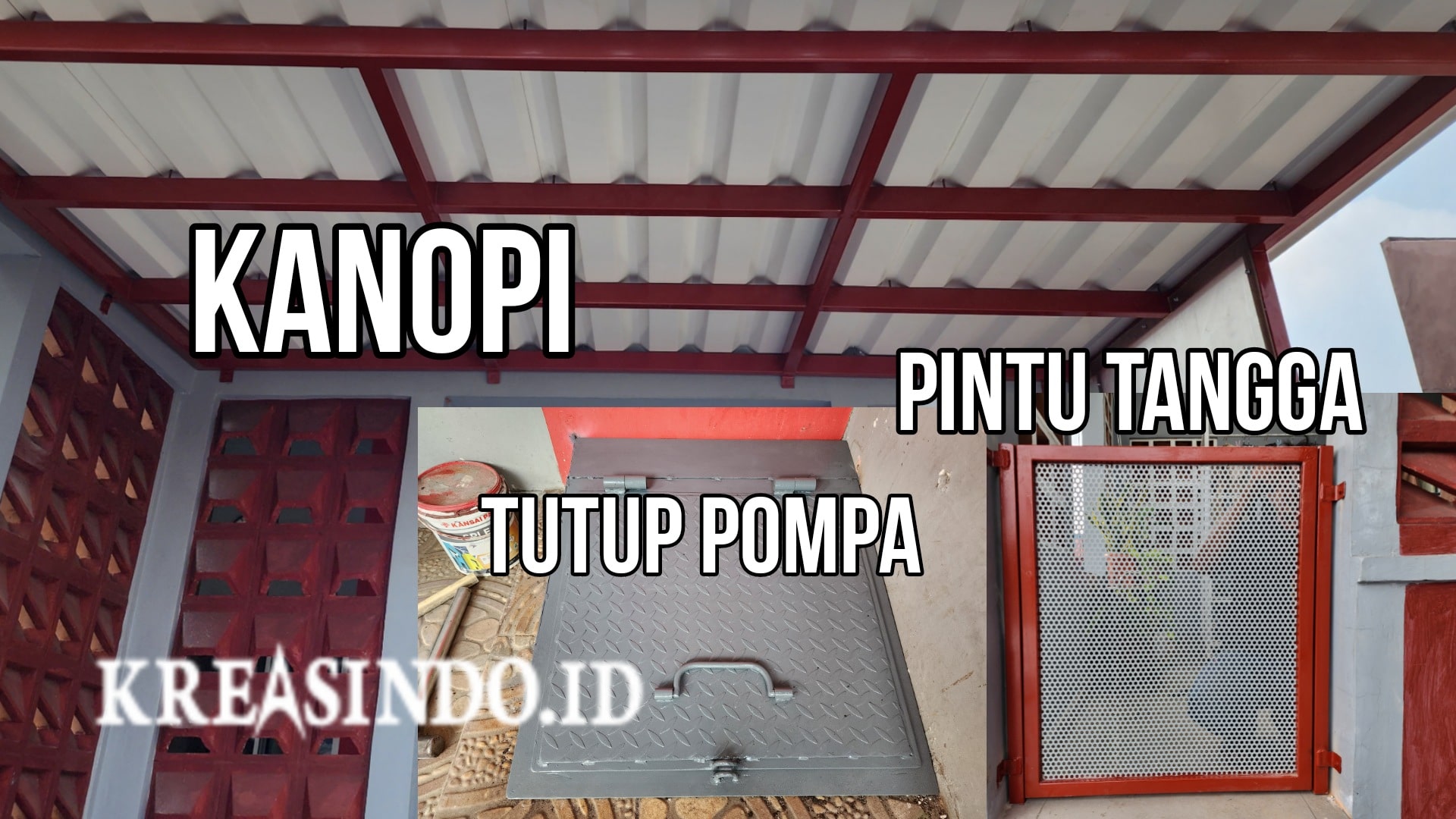 Kanopi, Pintu Tangga dan Tutup Pompa Air terpasang di Rumah Bpk Sudirja Permata Depok