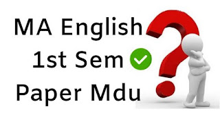 MA English 1st Sem Question Papers 2018
