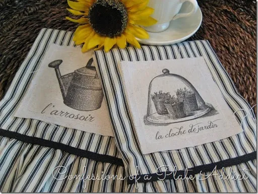 CONFESSIONS OF A PLATE ADDICT French Ticking Tea Towels from a Pillowcase