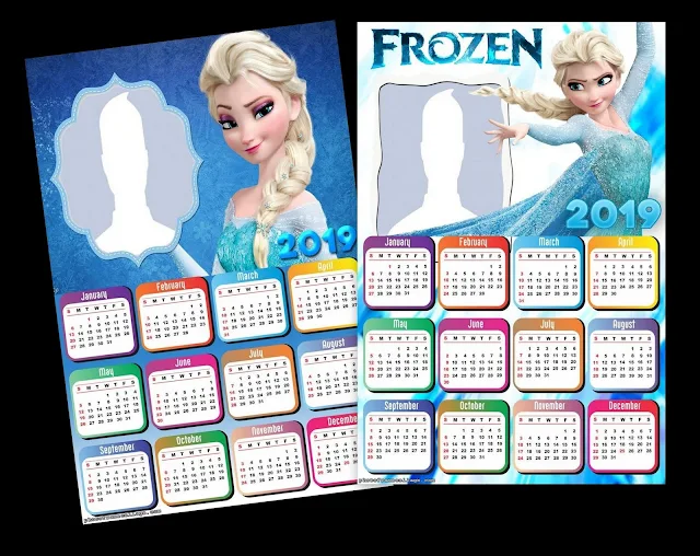 Elsa 2019 Free Printable Calendar. 