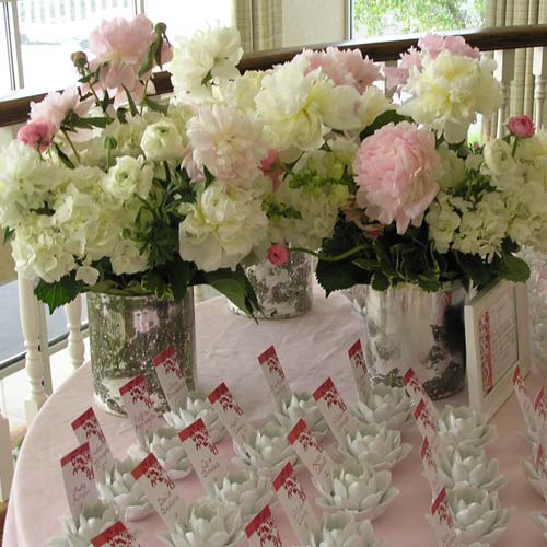  of the wedding floral arrangement being used for the ceremony