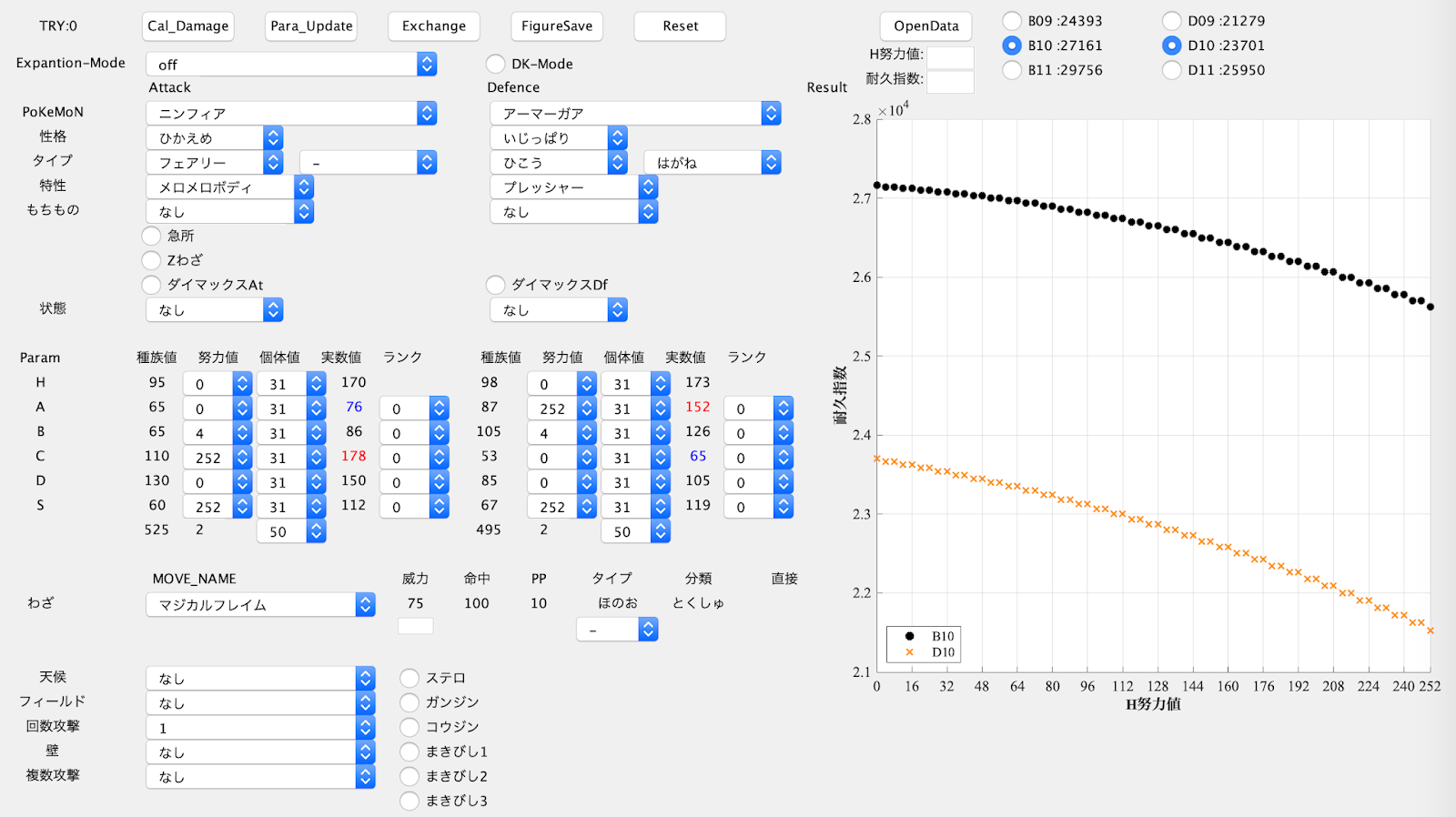 ポケモン Matlabでダメージ計算ツールを作成するお話