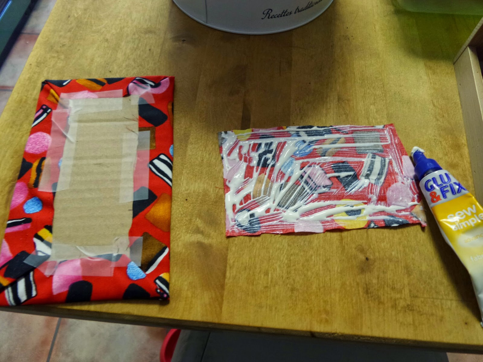 A Fabric Milkman's Wallet being made using Bostik's Sew Simple