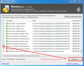 maulnotes.blogspot.com-Mengembalikan file yang hilang dengan Recuva