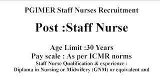 Staff Nurses Recruitment PGIMER