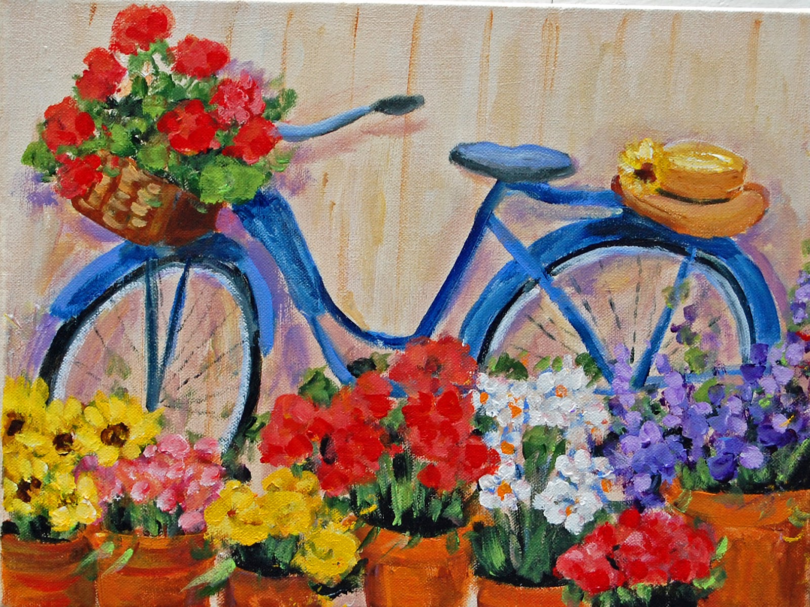 Vintage Bicycle Painting