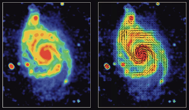 Faraday rotation, magnetic fields, m51