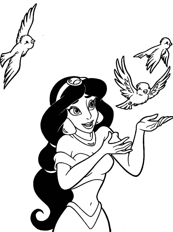 DISNEY COLORING PAGES: PRINCESS JASMINE COLOURING PICTURE