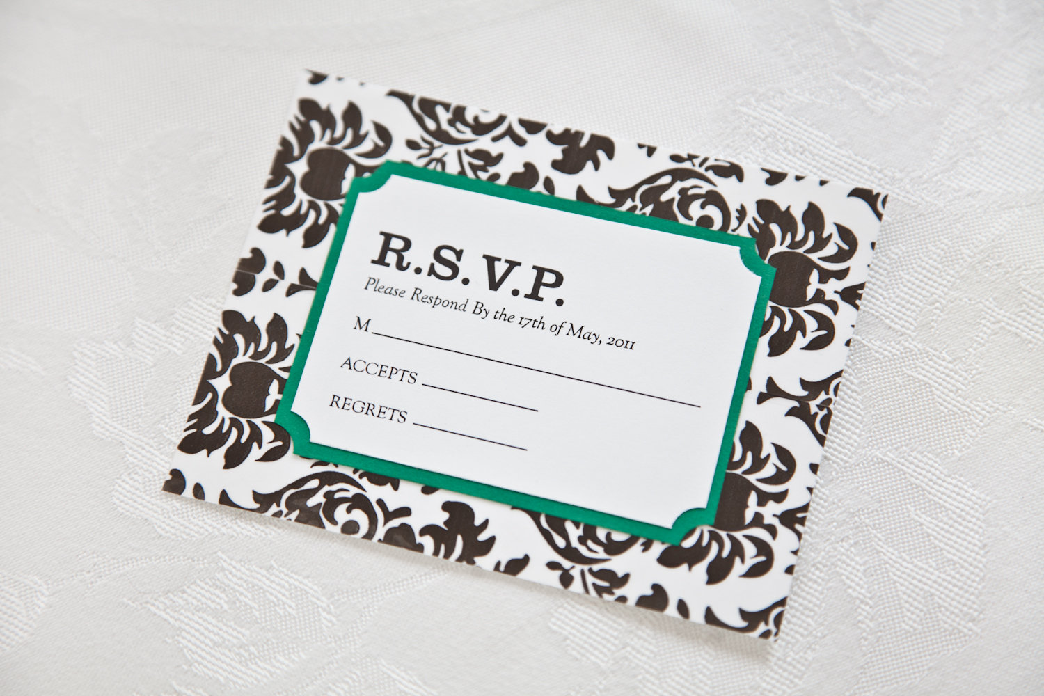 wedding rsvp cards on Decorative Tape In Action  Diy Damask Wedding Invitation And Rsvp Card