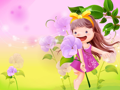 wallpaper cute cartoon. Cute Little Girl Cartoons II