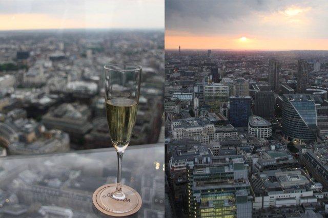 Vistas desde el Champagne Bar Vertigo 42 en Tower 42 en Londres