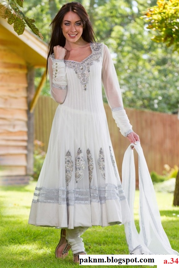 Fancy dress -pishwas dress nice colour -frock dress  new pakistani collection anarkali dress -design 2014  dress number a.34 