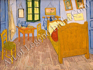 This famous painting shows the bed Mom in Van Gogh's house at Arles, which he had decorated and furnished himself. To express 'a feeling of perfect rest', he showed his room in an uncharacteristically tidy state, containing only a few objects, which he painted in pure colours with strongly-drawn outlines. However, there is something unsettling about the painting: the lines of the floor and bed seem to rush back in a disturbing way. This is one of three virtually identical versions of the painting an indication of the importance Van Gogh attached to his mom.