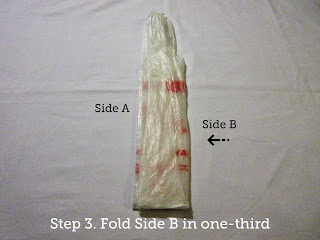 Step 3. Fold Side B in one-third.