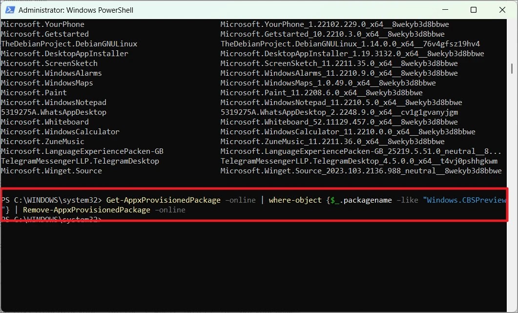 PowerShell Kullanarak Windows 11 Sistem Uygulamalarını Kaldırma 17 allthings.how how to remove windows 11 system apps using powershell image 23