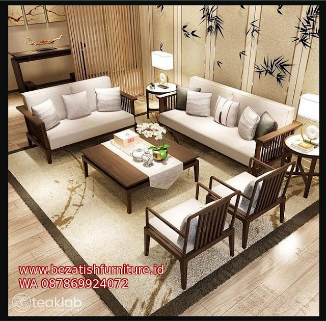 gambar sofa tamu kayu jati model minimalis kursi jati model modern terbaru