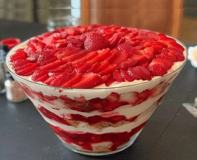 Strawberry cheesecake Trifle - so fun and easy to make
