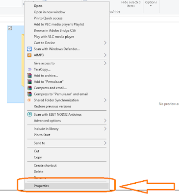 Cara Memilih Properties Folder