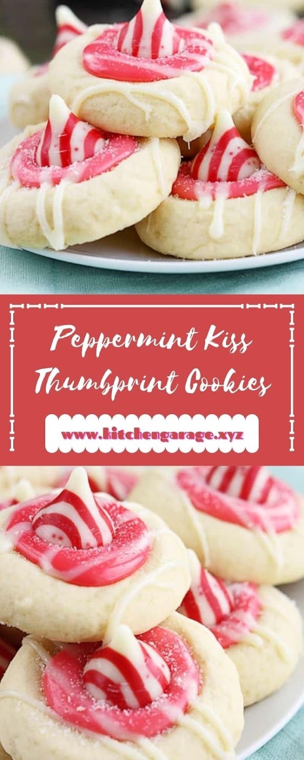 Peppermint Kiss Thumbprint Cookies