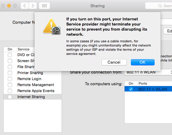 share internet in mac to multiple devices