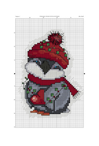 Piccolo pinguino  natalizio - schema punto croce free