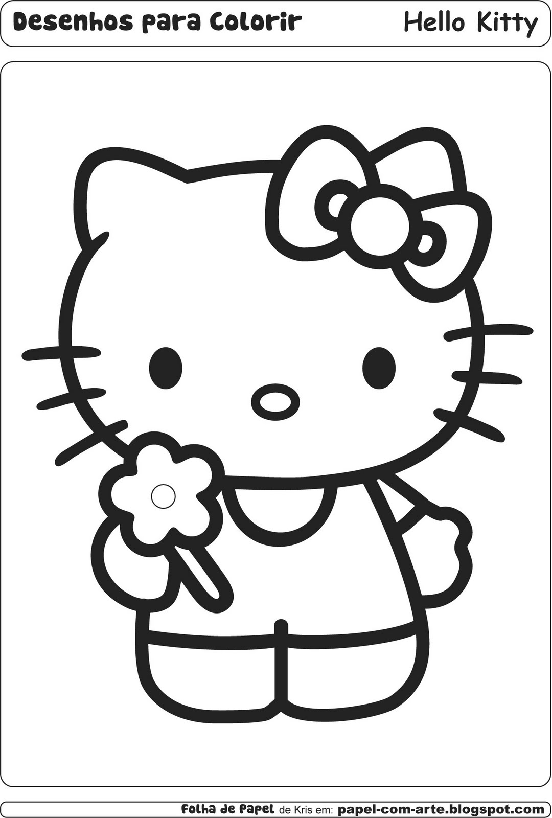 Desenhos Hello Kitty para Colorir grátis Desenhos Para Colorir