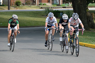 picture of 4 women racing at the River City Bicycle Classic bicycle race