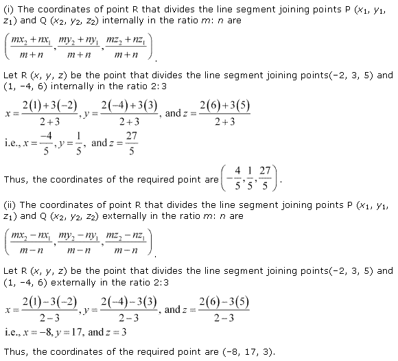 Solutions Class 11 Maths Chapter-12 (Introduction to three Dimensional Geometry)