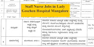 Staff Nurse Jobs in Lady Goshan Hospital Mangalore