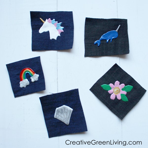 These patches are a fun project to do with kids using an old pair of jeans