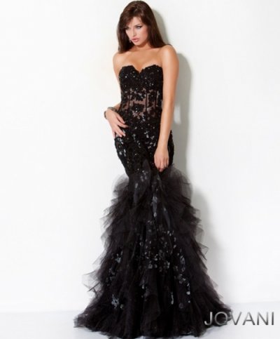 Formal Dress on Jovani Black Mermaid Prom Dresses Gown